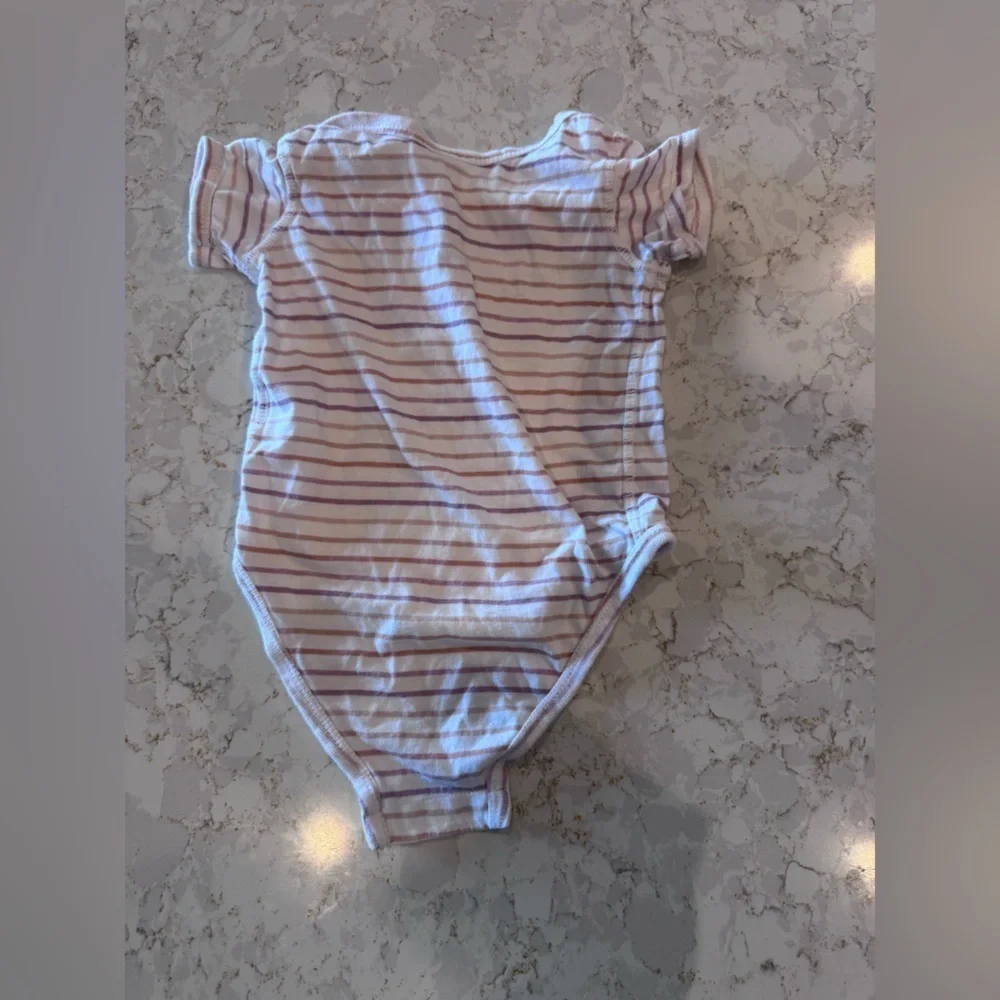 12M- Grand Canyon National Park Striped Baby Onesie - Orange Butterfly